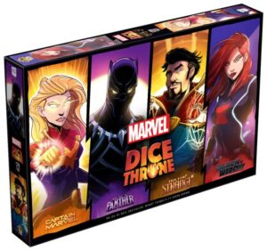 Dice Throne Marvel : Black Panther, Captain Marvel, Black Widow, Doctor Strange